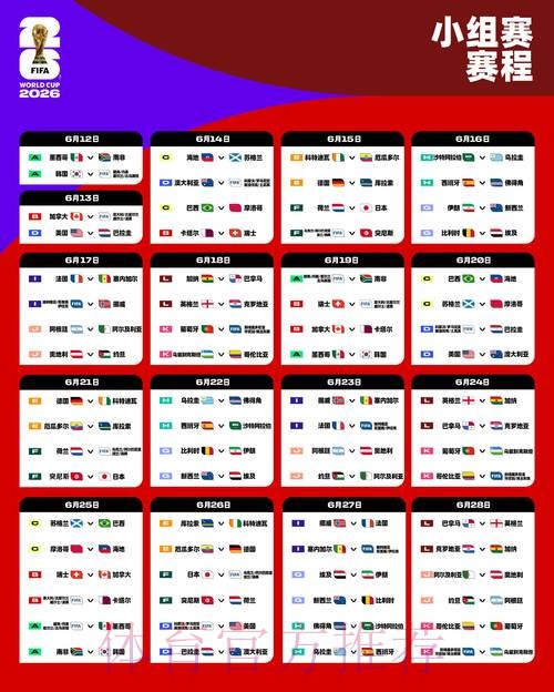 2026世界杯小组赛赛程一览完整安排查询入口